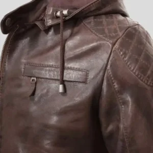 Men's Brown Hooded Leather Jacket_1