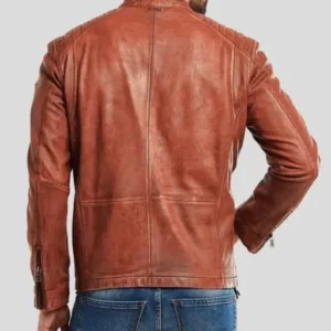 Men's Crinkle Brown Leather Jacket_2