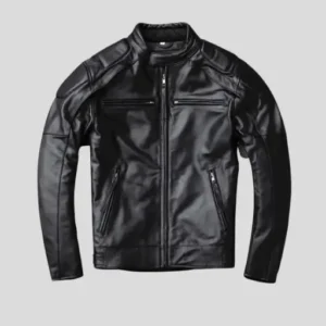 Men’s Distressed Black Vintage Biker Jacket