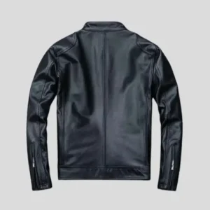 Men’s Distressed Black Vintage Biker Jacket_1