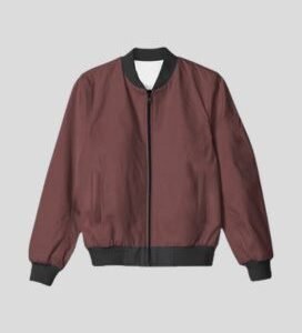 Plain Bomber Maroon Unisex Jacket