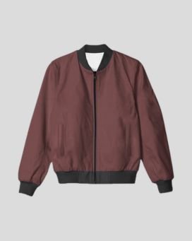 Plain Bomber Maroon Unisex Jacket