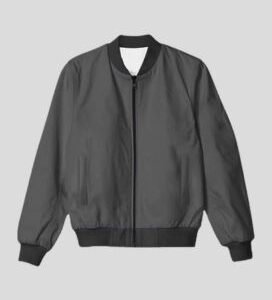 Grey Plain Unisex Bomber Jacket