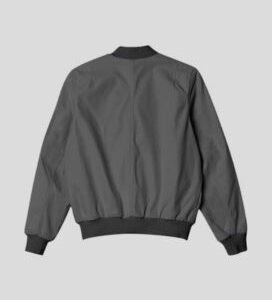 Grey Plain Unisex Bomber Jacket_1