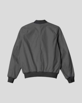 Grey Plain Unisex Bomber Jacket_1