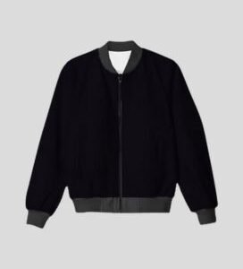 Men & Women Plain Black Bomber Jacket