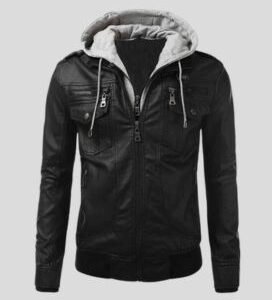 Mens Slimfit Black Biker leather Jacket