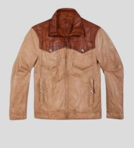 Mens Two-Tone Western Leather Jacket