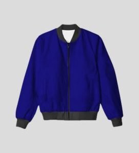 Plain Blue Bomber Unisex Jacket