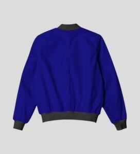 Plain Blue Bomber Unisex Jacket_1