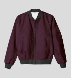 Plain Bomber Maroon Unisex Jacket