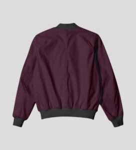 Plain Bomber Maroon Unisex Jacket_1