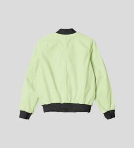 Unisex Lime Green Plain Bomber Jacket_1