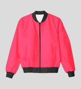 Unisex Pink Plain Bomber Jacket