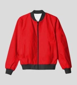 Unisex Plain Red Bomber Jacket