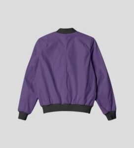 Unisex Purple Plain Bomber Jacket_1